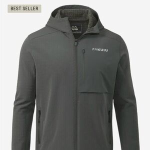 KUIU Men's Blockfield Fleece Hoodie- Gunmetal, Large